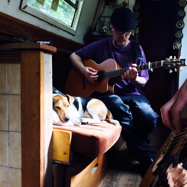 On Ash's boat in Leighton Buzzard with Toby the Jack Russell - Well Known Thief Family